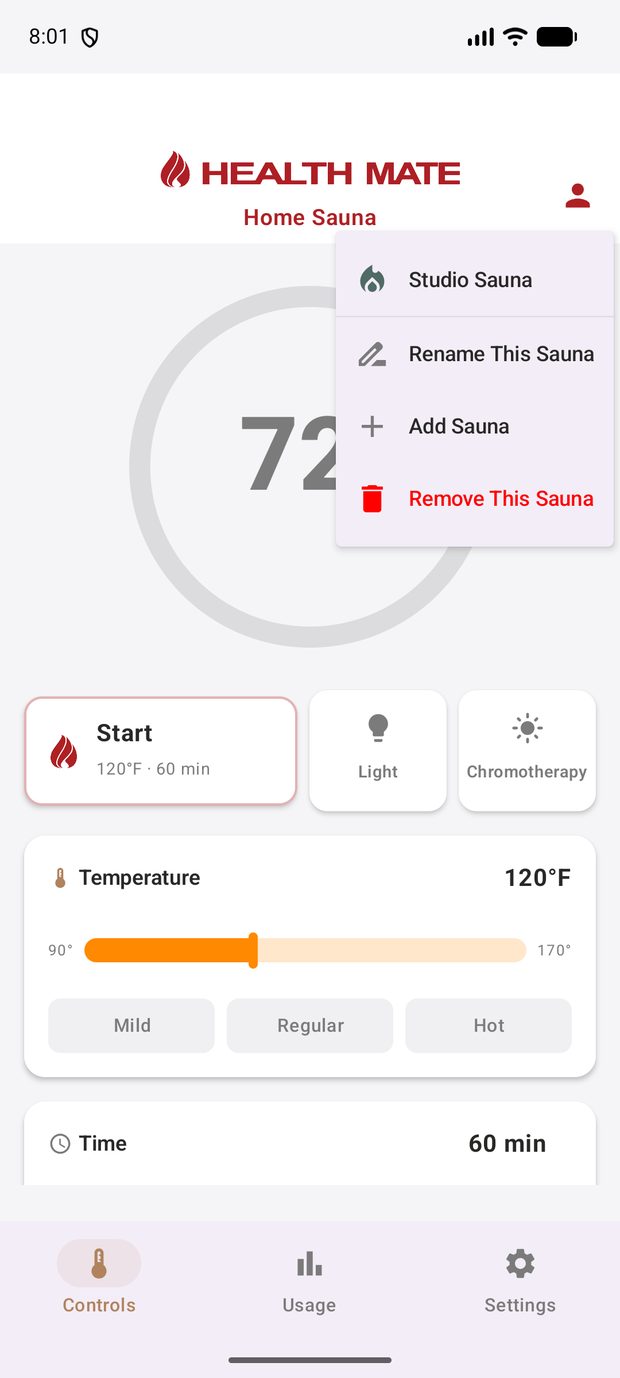 Switching between saunas