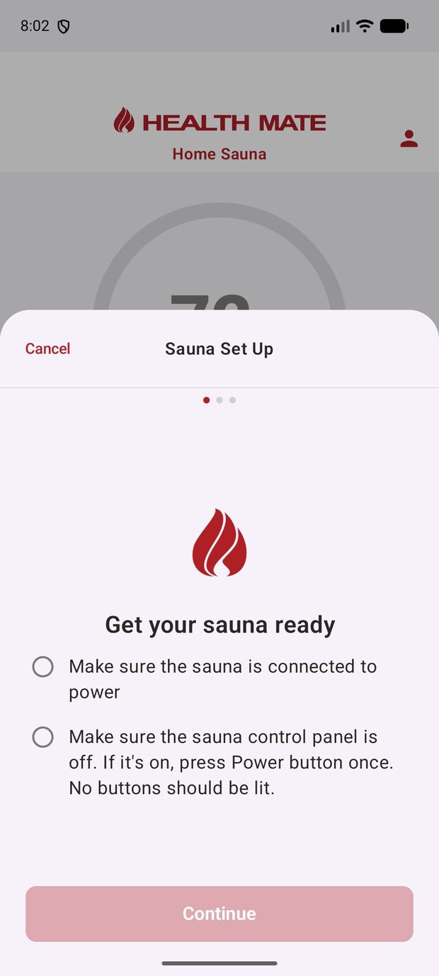 Step 3 - get your sauna ready